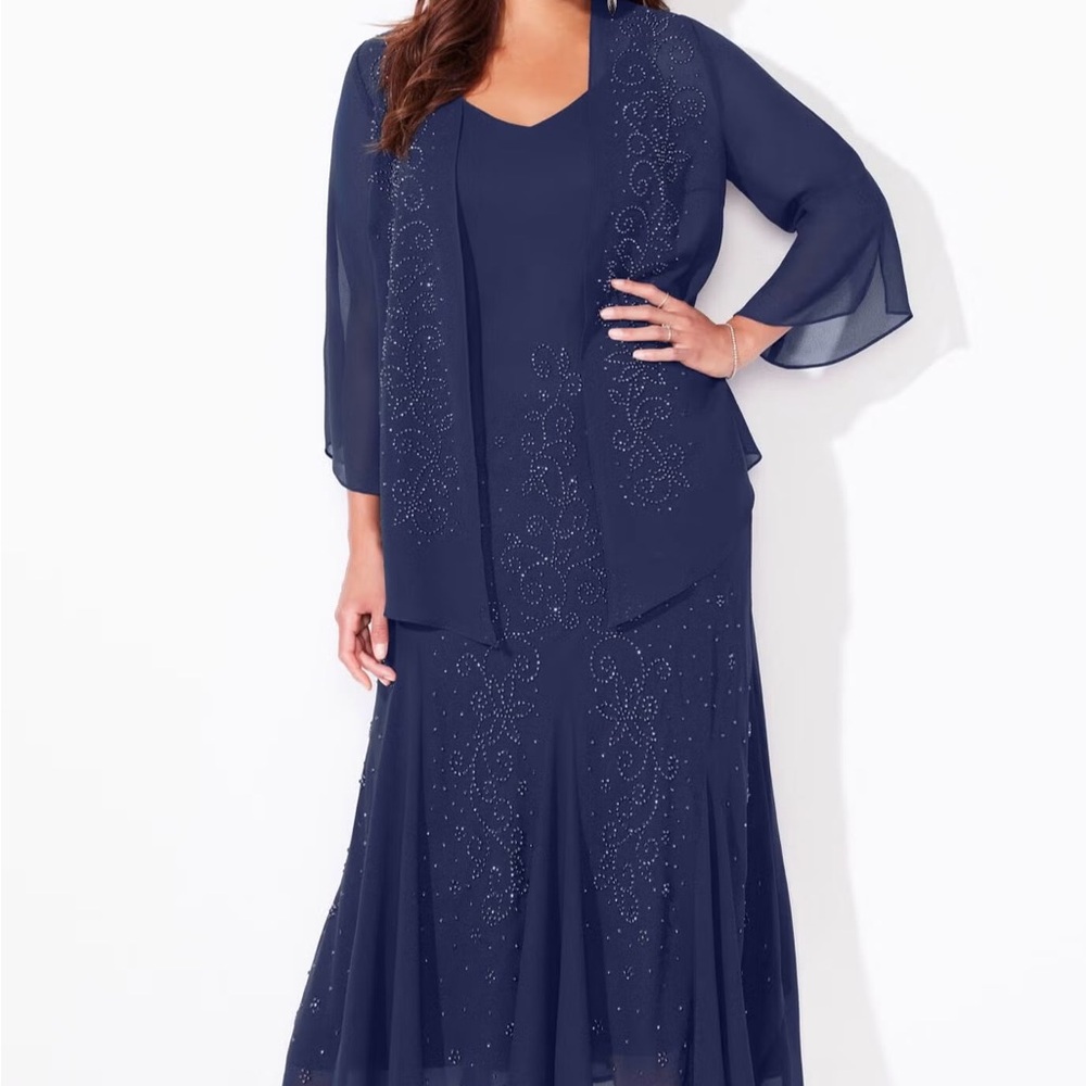 Elegant Navy Mother of the Bride/Groom Dress